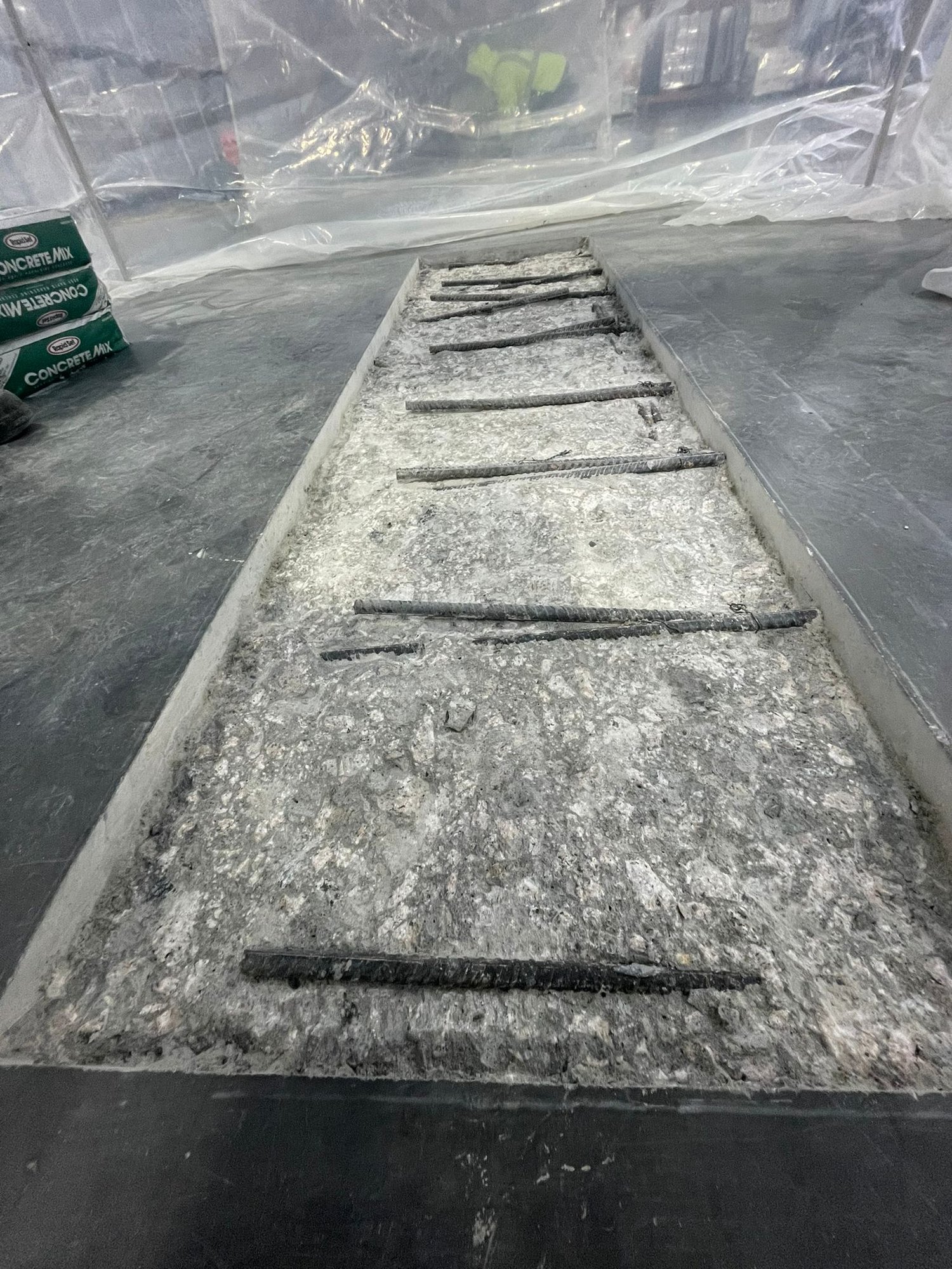 Exposed Rebars Area Resurfacing - Before